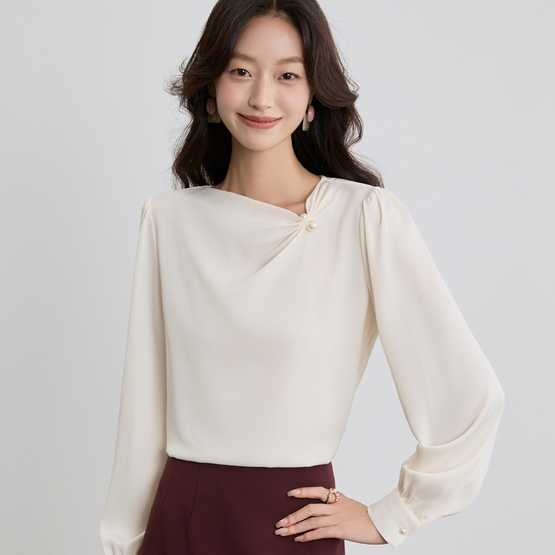 2025秋季新款长袖雪纺衫衬衫女设计感小众上衣6073|undefined