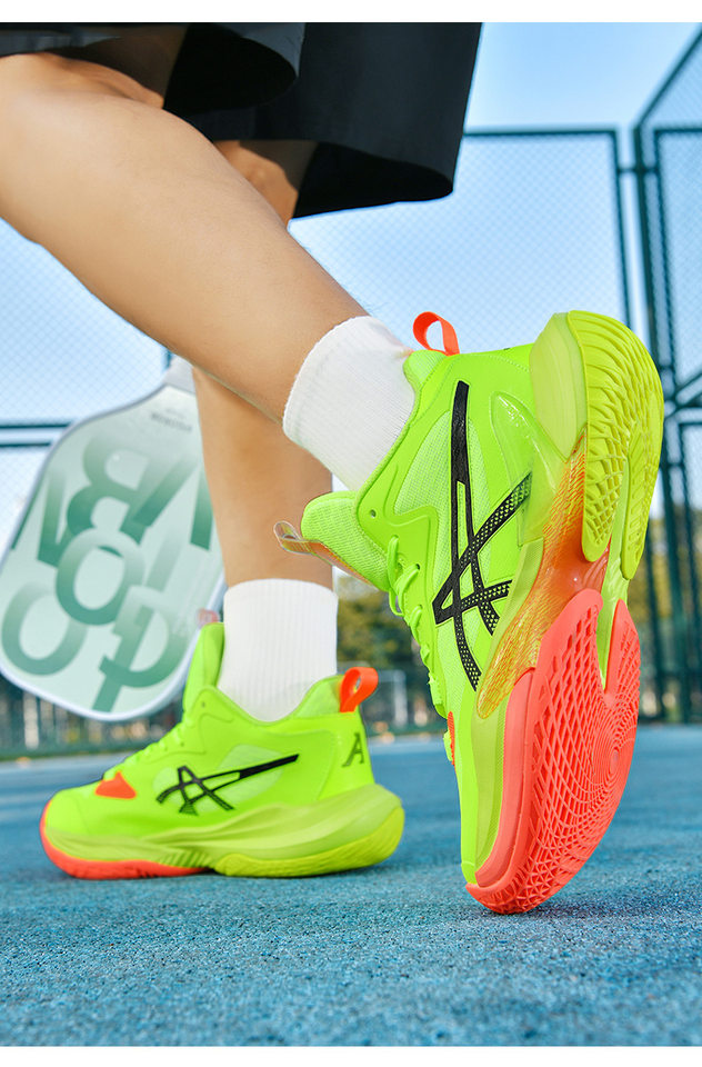 Giày tennis thể thao unisex cổ thấp, mũi tròn, đế bằng, thân lưới thoáng khí, kiểu mới — X19 màu xanh lá cây, X19 màu đen, X19 trắng xanh chi tiết 2