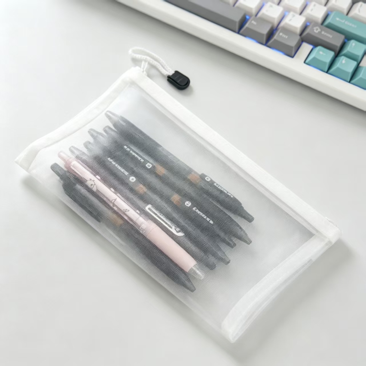 Transparent File Bag, Mesh Zipper Storage Bag, Student Test Paper Pencil Bag, Office Document File Bag, Handbag, Cosmetic Bag