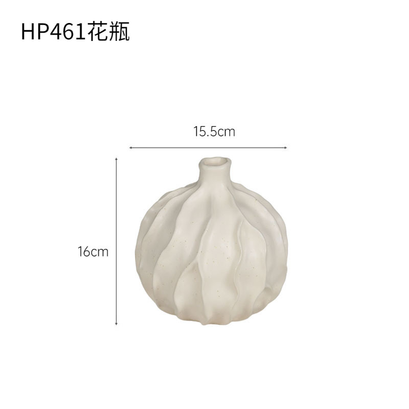 Jarrón de cerámica de estilo antiguo creativo francés wabi-ji color crema arreglo floral decoración de arte de sala de estar decoración