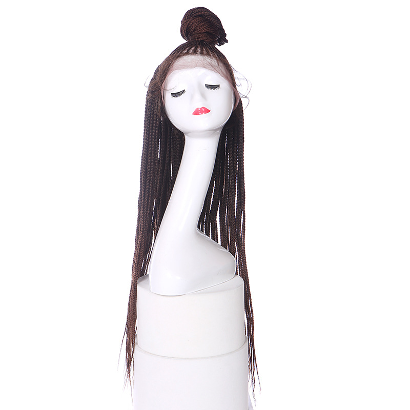 Cabello trenzado antes de la cubierta de encaje nueva moda mujer trenza de tres hebras peluca de fibra química cubierta de cabello LW0238