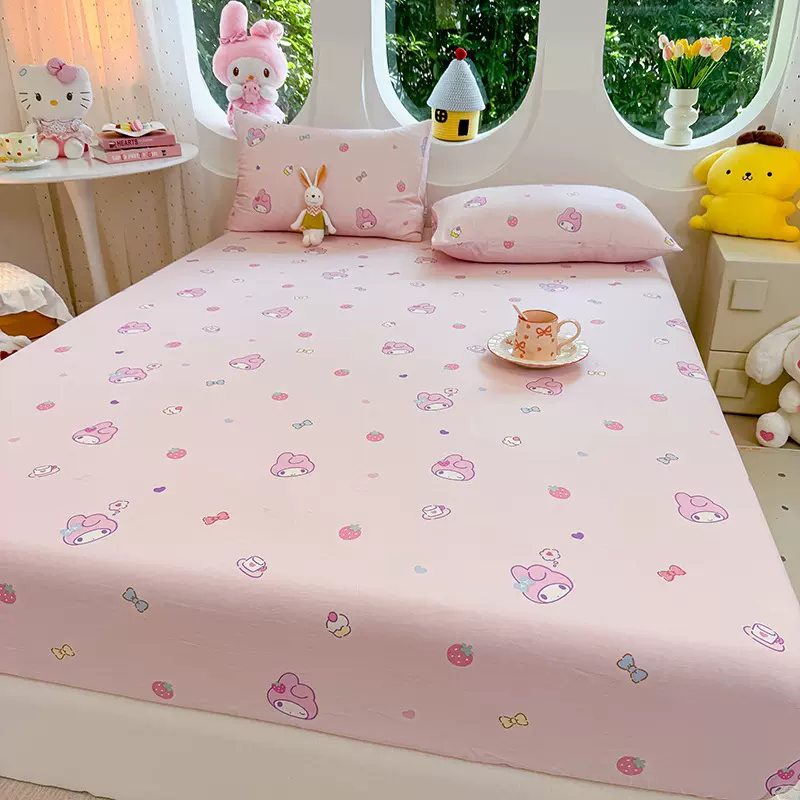 全棉单床笠单件学生宿舍床罩枕套三件套家用席梦思床垫保护套防尘