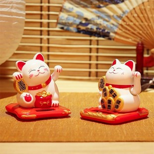 Solar energy waving lucky cat small size 2.5 inch waving car cake small ornaments wholesale new year goods to settle down