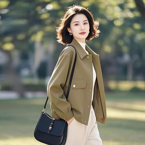 2025 New Style Spring Unique Super Good-looking Lazy Style Short All-match Casual Yellow Jacket for Women