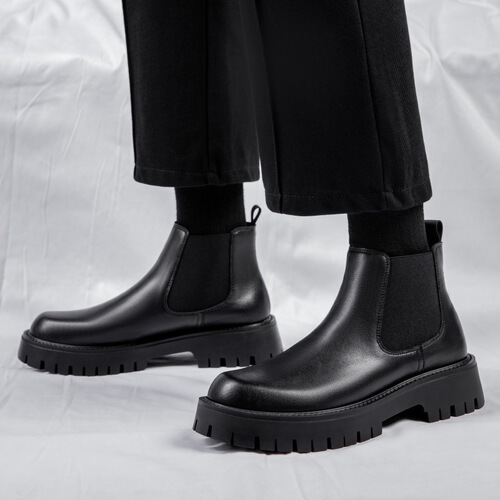 Martin boots, men's winter authentic leather, British style, Chelsea men's boots, suede high-top leather boots, fashionable all-match boots, men