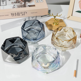 Minimalist Light Luxury Ins-Style Water Chestnut Ashtray with a Niche Design for Home and Office Crystal Glass Ashtray