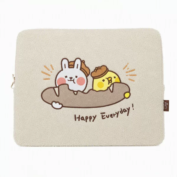 Lamb Wool Computer Bag, Cartoon Embroidered Tablet Sleeve, Student Notebook Protective Cover, Tablet Sleeve