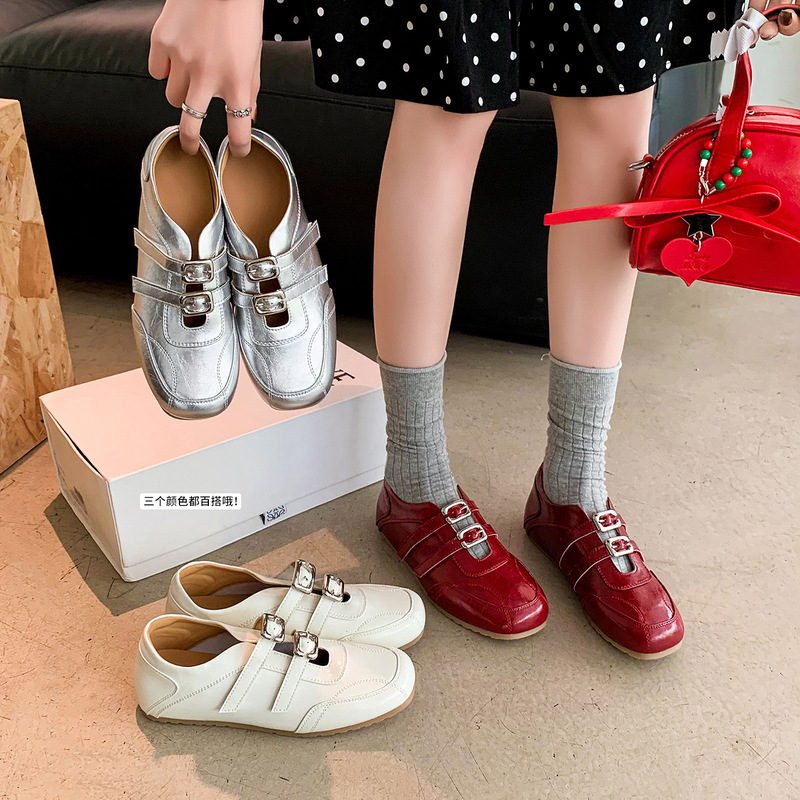 Zijin's Home~Your Pride! Hidden Heel Ballet Trainers 2026 Spring Buckle Casual Sports Mary Jane Shoes Zijin's Home~Your Pride! Hidden Heel Ballet Trainers 2026 Spring Buckle Casual Sports Mary Jane Shoes