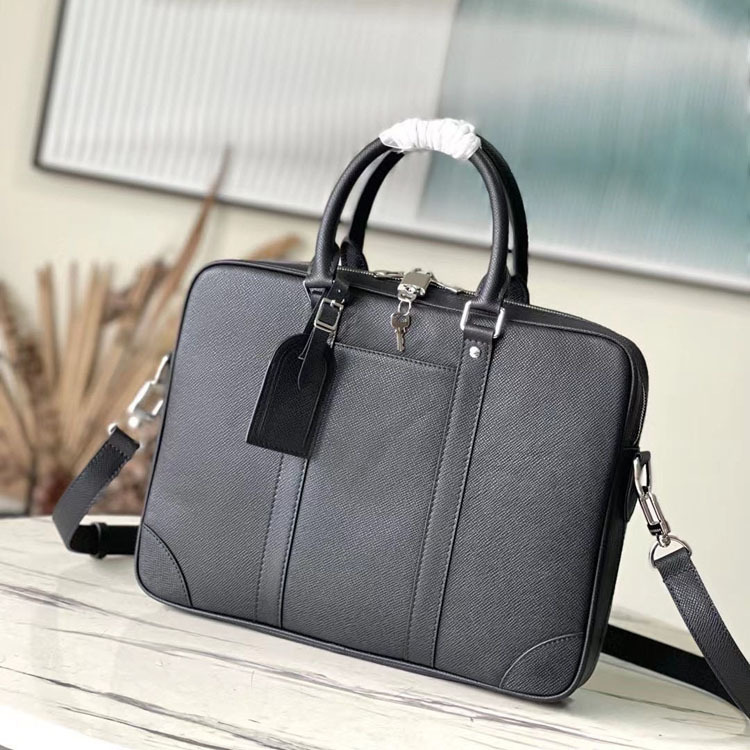European station men's new business briefcase casual fashion office computer handbag file bag cowhide backpack