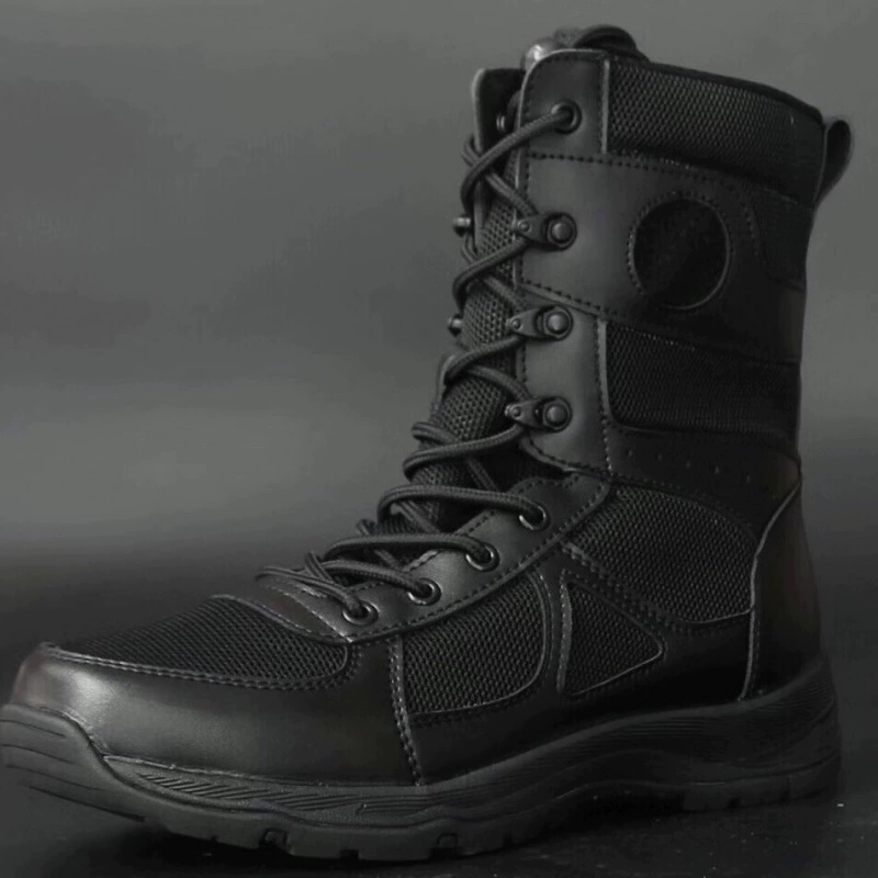 Летние ботинки-молнии, сверхлегкие боевые тренировочные ботинки, высокие тренировочные сетчатые защитные дышащие ботинки, высокие тренировочные ботинки для уличной тактики