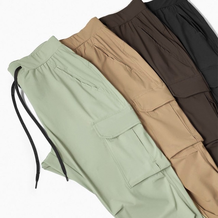 Transfronterizos europeos y americanos multi-bolsa pantalones cremallera pantalones de pierna cerrada moda casual de secado rápido transpirable correr Pantalones deportivos para hombres