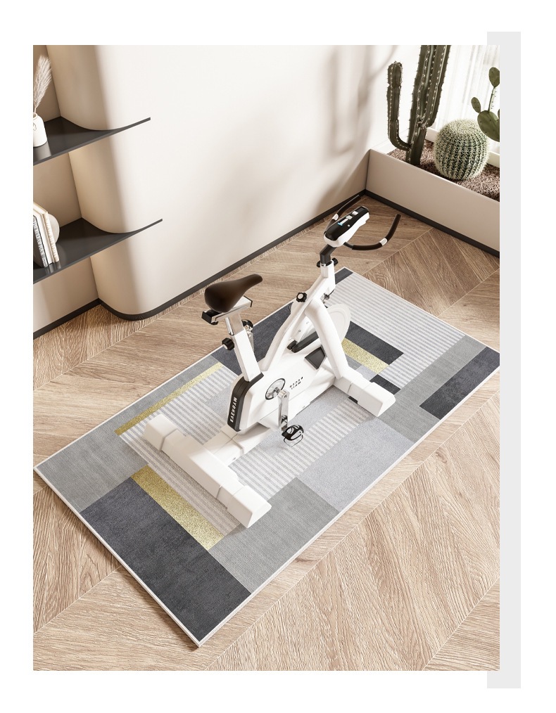 Gym Spinning Silent Shock-Absorbing Anti-Slip Mat Home Simple Bedroom Bedside Blanket Washable Balcony Bay Window Mat