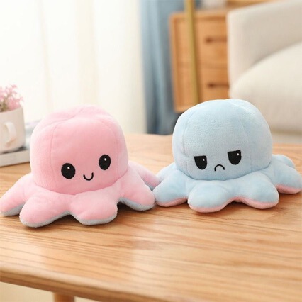 Cute Reversible Octopus Plush Toy with Double-Sided Expressions, Flip-Over Octopus Plush Toy Wholesale in Stock Cute Reversible Octopus Plush Toy with Double-Sided Expressions, Flip-Over Octopus Plush Toy Wholesale in Stock