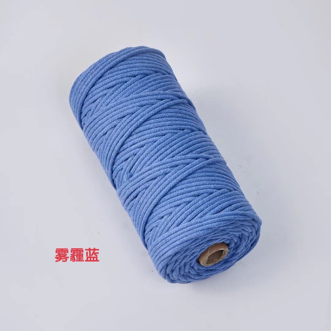 Cuerda de algodón con núcleo de color de 4mm, cuerda de nudo, pulsera de cuerda tejida a mano, cuerda de algodón, cuerda de tapiz, funda de botella creativa, cuerda decorativa