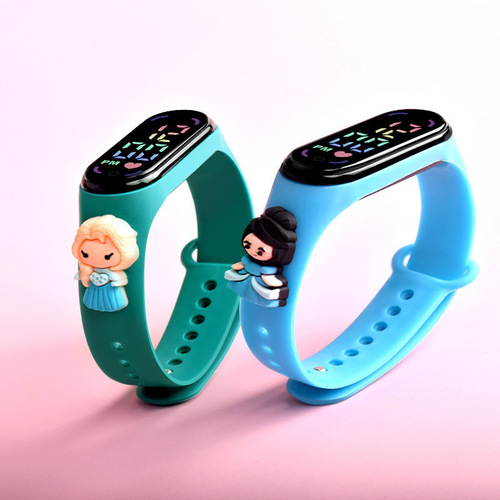 New Cartoon Anime Princess LED Figurine Watch, Cute Outdoor Sports Electronic Watch Wholesale