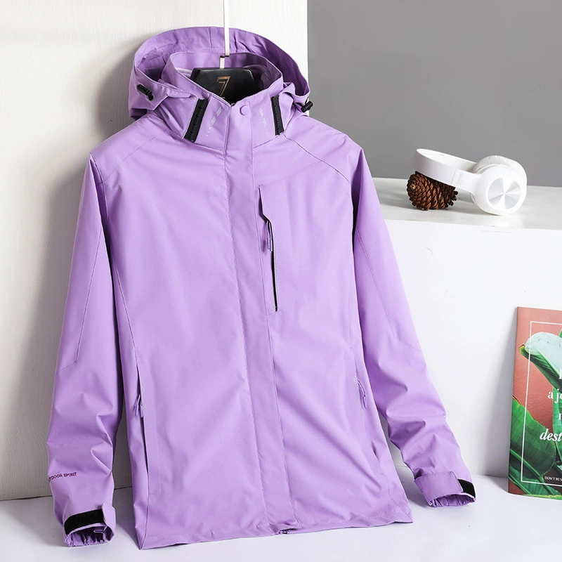 Removable velvet set, demi-season climbing jacket, three-in-one, increased thickness