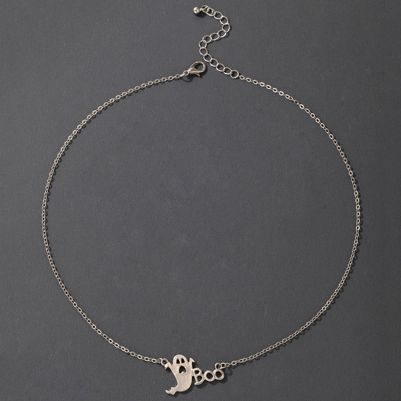 Halloween ghost eyeball mummy pumpkin lantern geometric necklace wholesale nihaojewelry