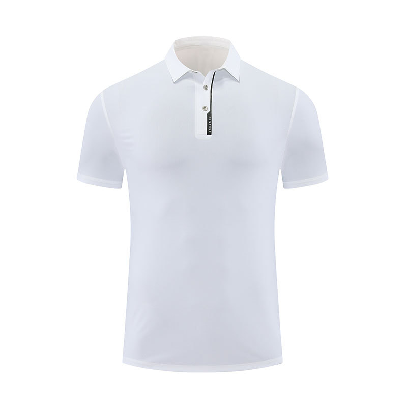 Camisa POLO transpirable de ocio al aire libre, ropa de secado rápido, seda de hielo, color sólido, correr, fitness, golf, deportes, camiseta de manga corta para hombres