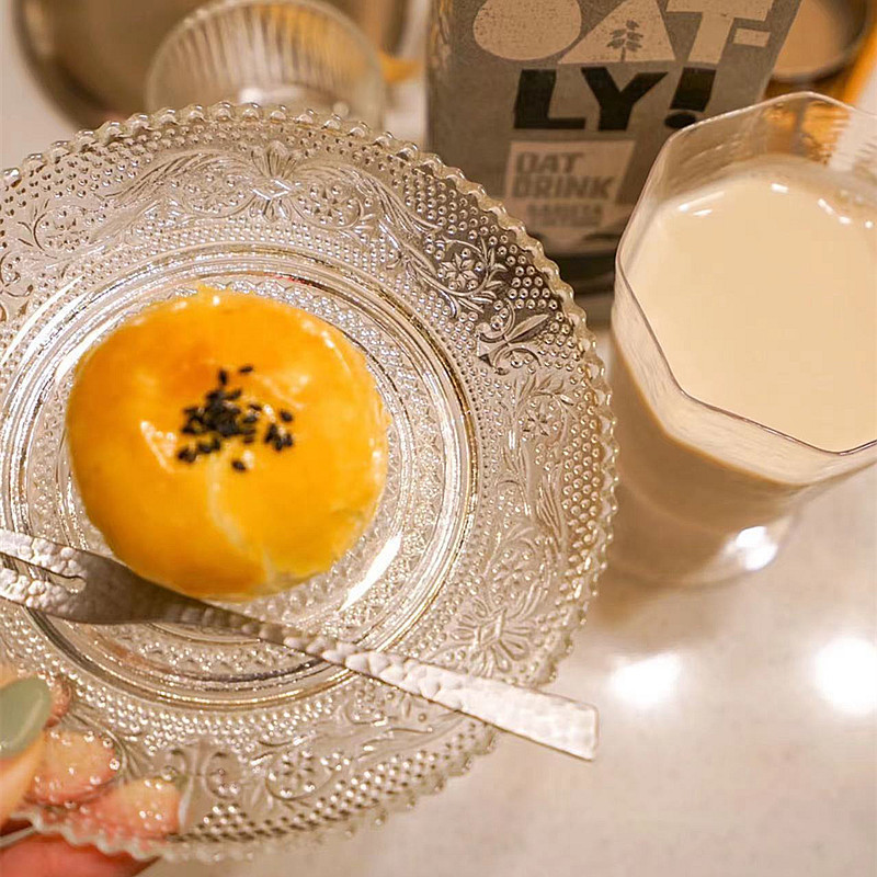 复古浮雕花纹玻璃碟早餐盘果盘零小食碟平盘ins高颜值玻璃盘