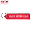 European and American popular flight series embroidered keychain Remove Befor Flight arrow -type keychain