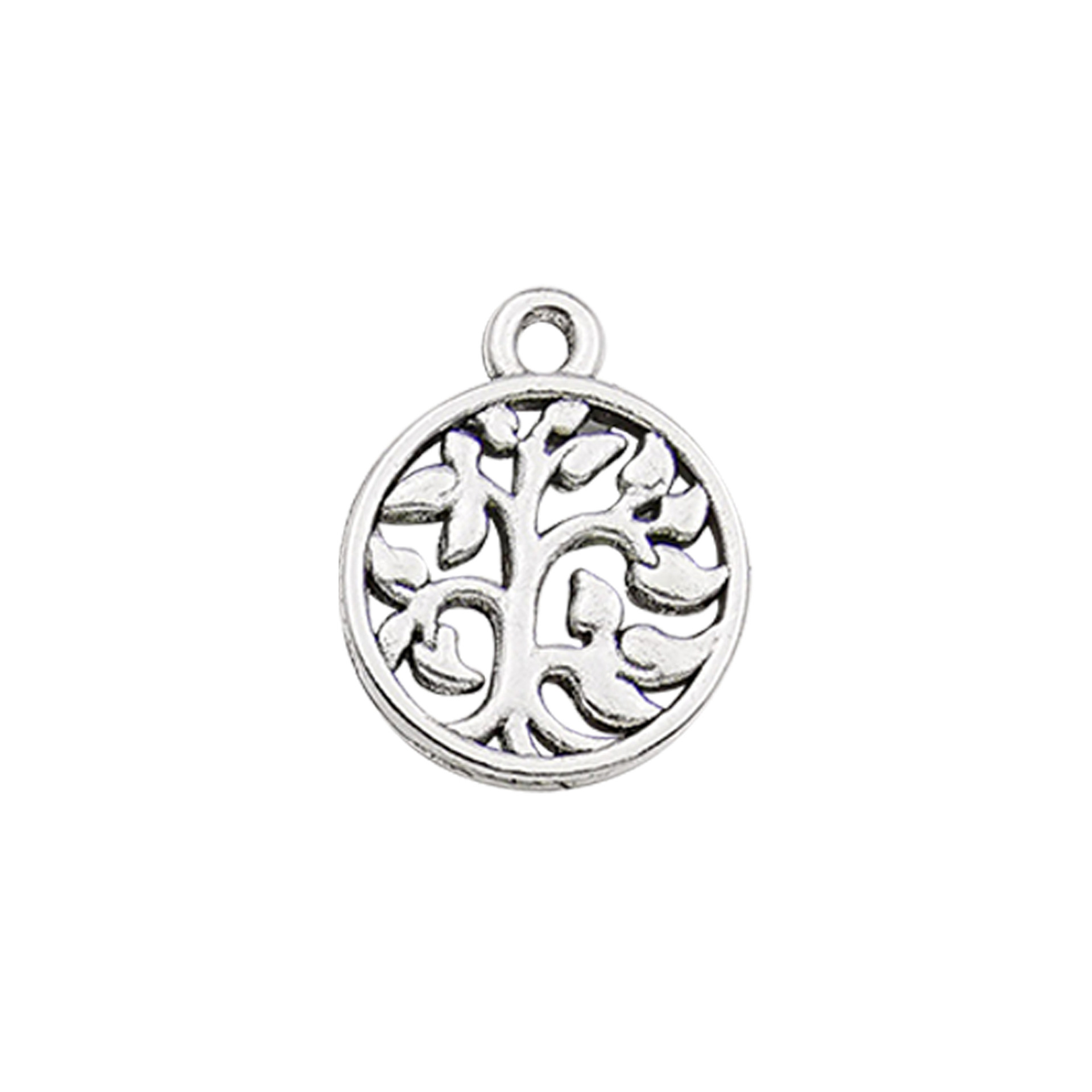 Colgante pequeño colgante de plata antigua 1 árbol de la vida colgante pulido accesorios hechos a mano con cuentas DIY accesorios de la joyería material