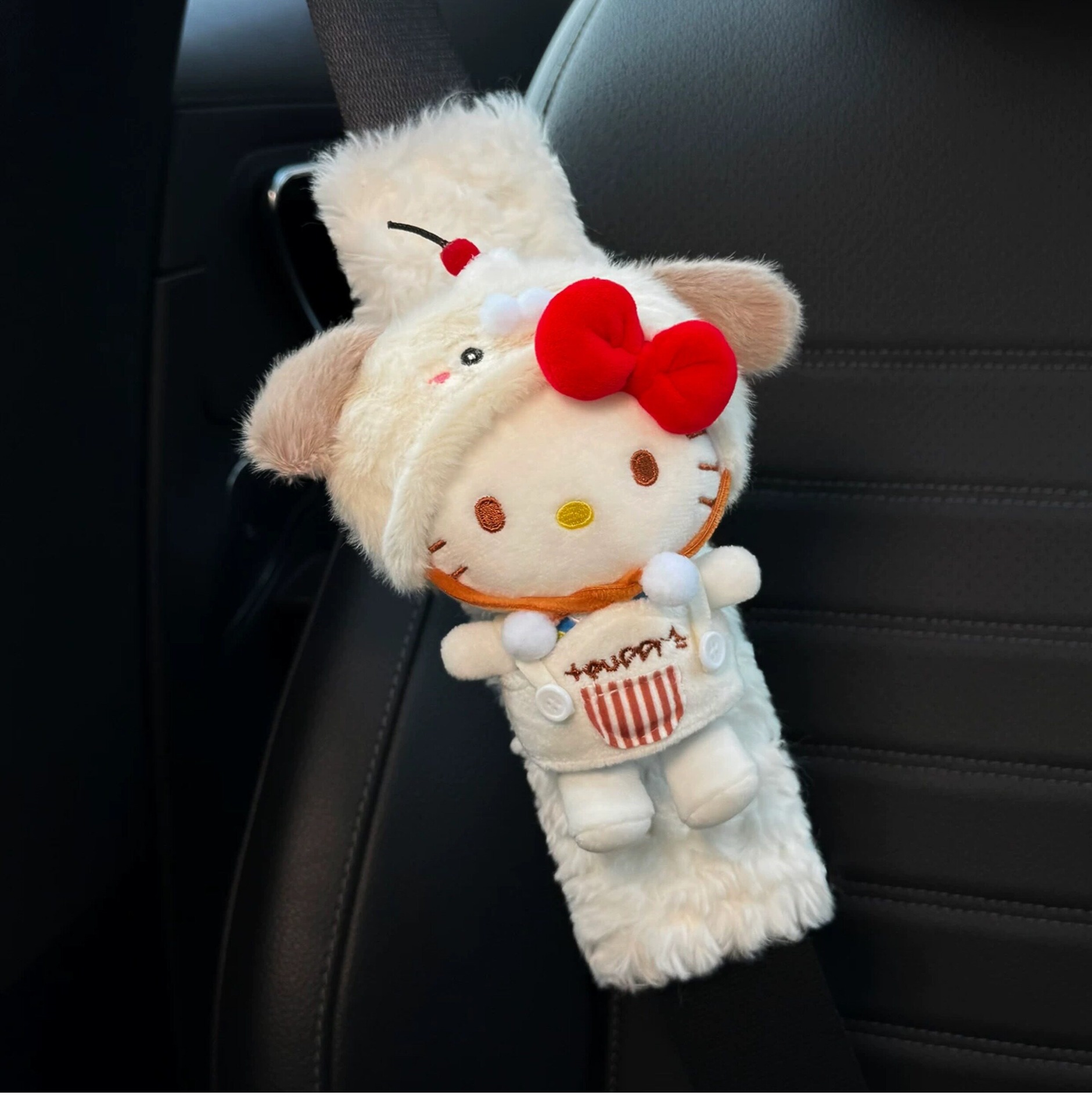 Cute Kitty Car Seatbelt Shoulder Pads, Car Interior Seatbelt Decoration, Anti-Wear Clothing, Couple Set for Women