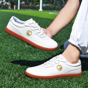 Taiji Shoes Women's Ultrafine Leather Beef Sole Baduanjin Practice Shoes Men's Wushu Performance Competition sneaker Breathable Spring and Summer
