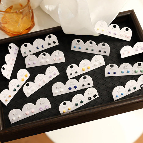 Biological porcelain earring stud, medical-grade ceramic ear pin, hypoallergenic earring, sleep-friendly, no removal ear bone stud earring accessory