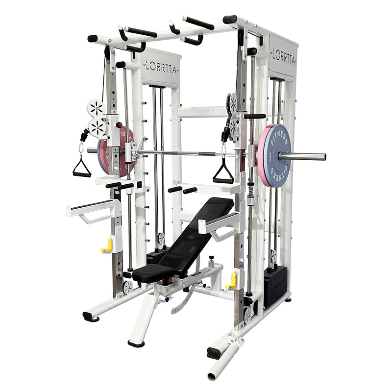 Lang Ming gimnasio equipo multifuncional máquina Smith entrenador integral pájaro pequeño pórtico squat push