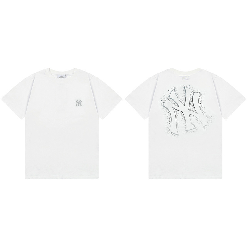 韓国新作MLBバックロゴ大プリントNY半袖Tシャツ男女兼用刺繍カジュアル半袖|undefined