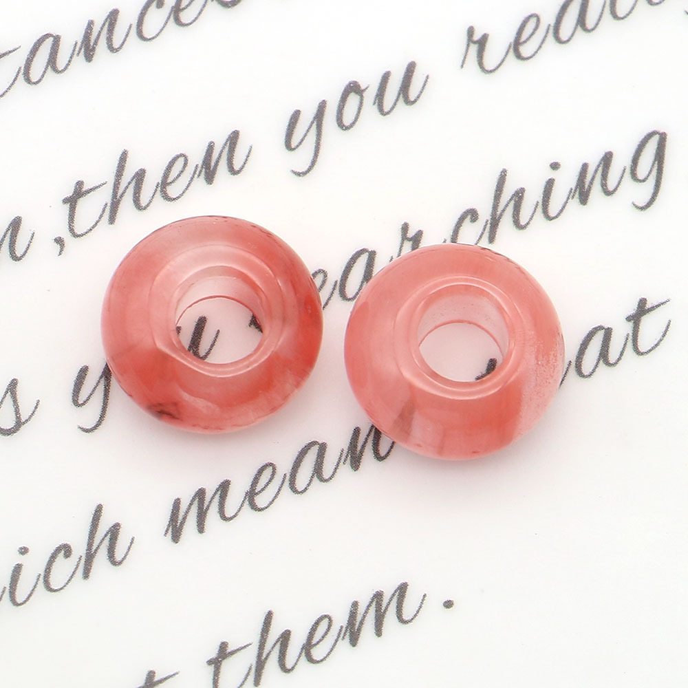 Pequeño anillo de piedra natural botón de seguridad de cristal DIY cuerdas de trenzado cuentas de pulsera collar accesorios colgante