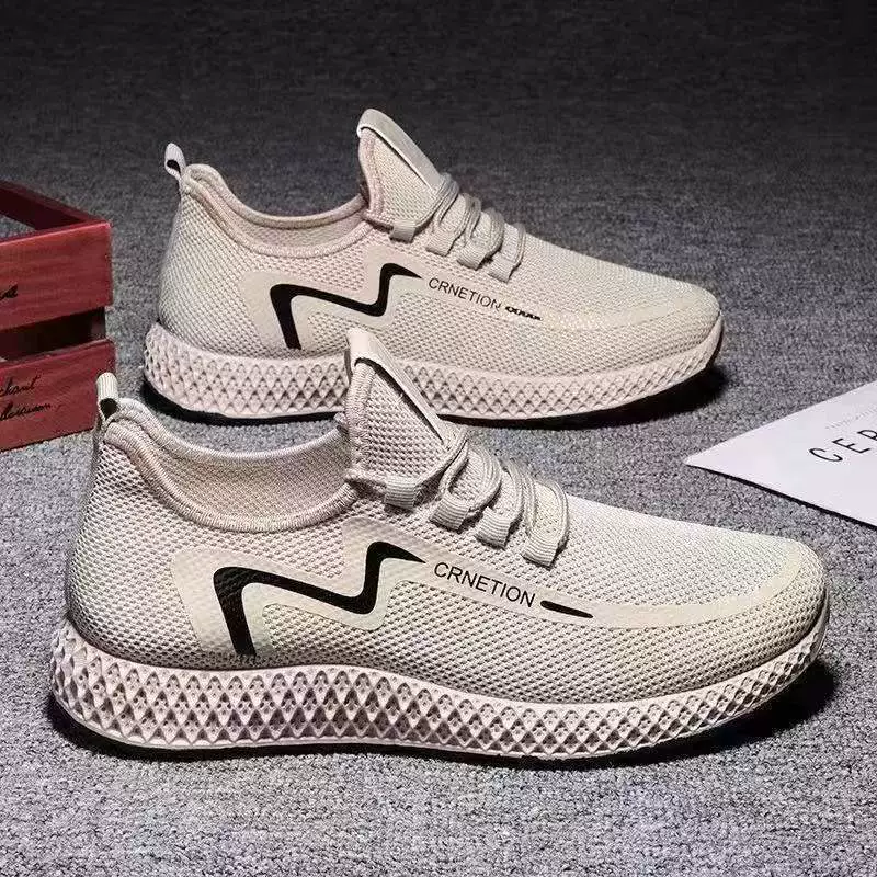 Весной и осенью новые шнуровки спереди в наличии, низкие верхние сетчатые спортивные sgs с круглым носком, мужская обувь, формованная под давлением, кроссовки