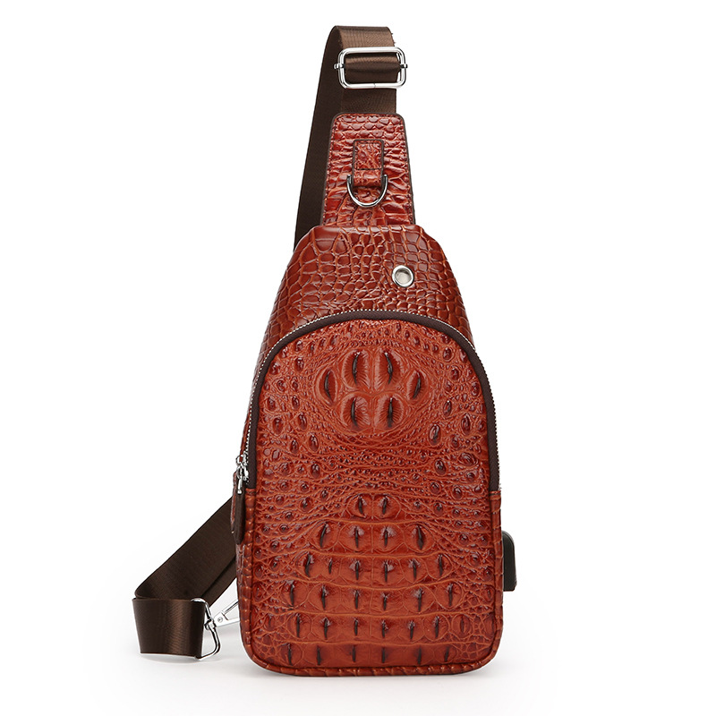 Borsello uomo a tracolla vintage con fantasia a coccodrillo_voghion.com