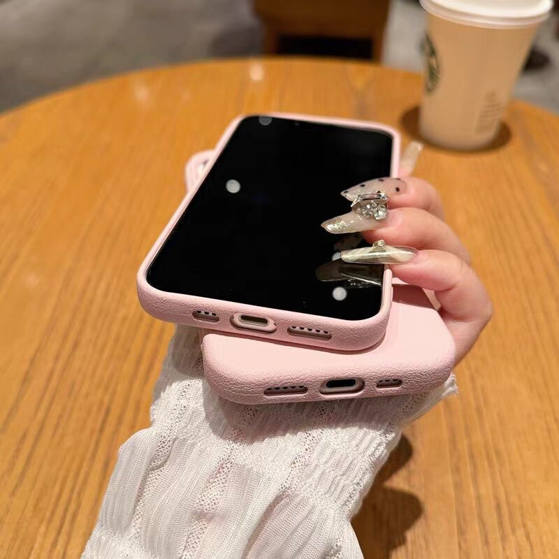 Apple 16promax 携帯電話ケース iphone15/13 ソリッドカラー 14plus レザーテクスチャ素材 12/11 シリコーンに適しています。|undefined