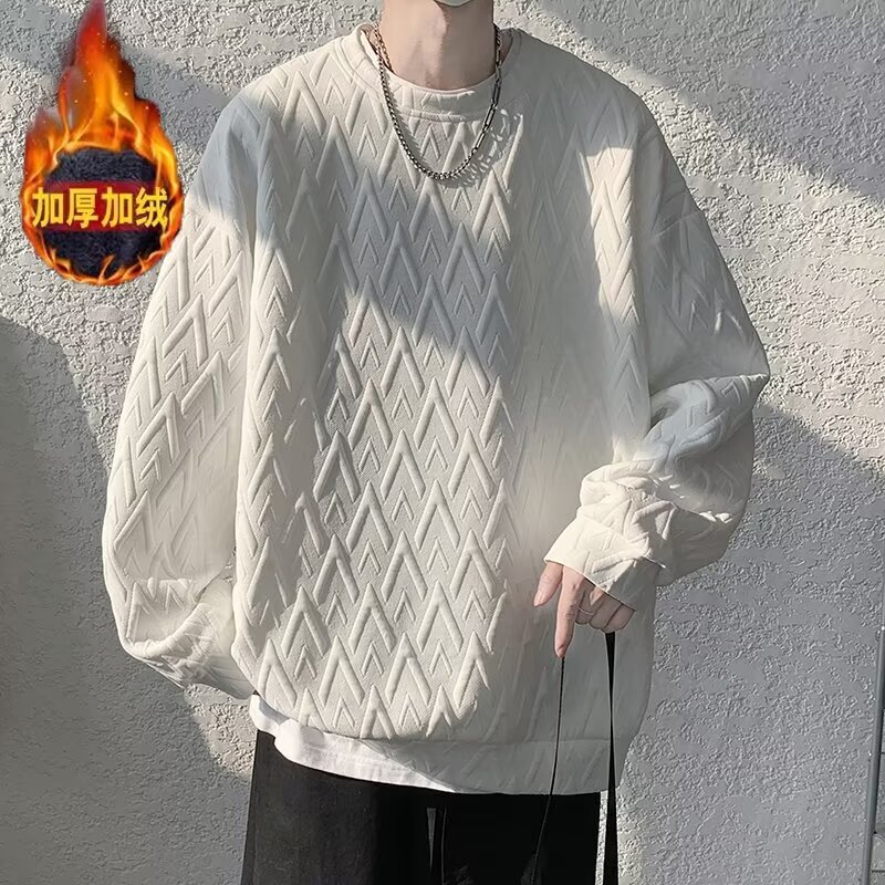 Clearance Price: New Foreign Trade Style Fleece-Lined Sweatshirt for Men, Autumn and Winter Design, Round Neck, Inner Layer Base Shirt, Warm Jacket Clearance Price: New Foreign Trade Style Fleece-Lined Sweatshirt for Men, Autumn and Winter Design, Round Neck, Inner Layer Base Shirt, Warm Jacket