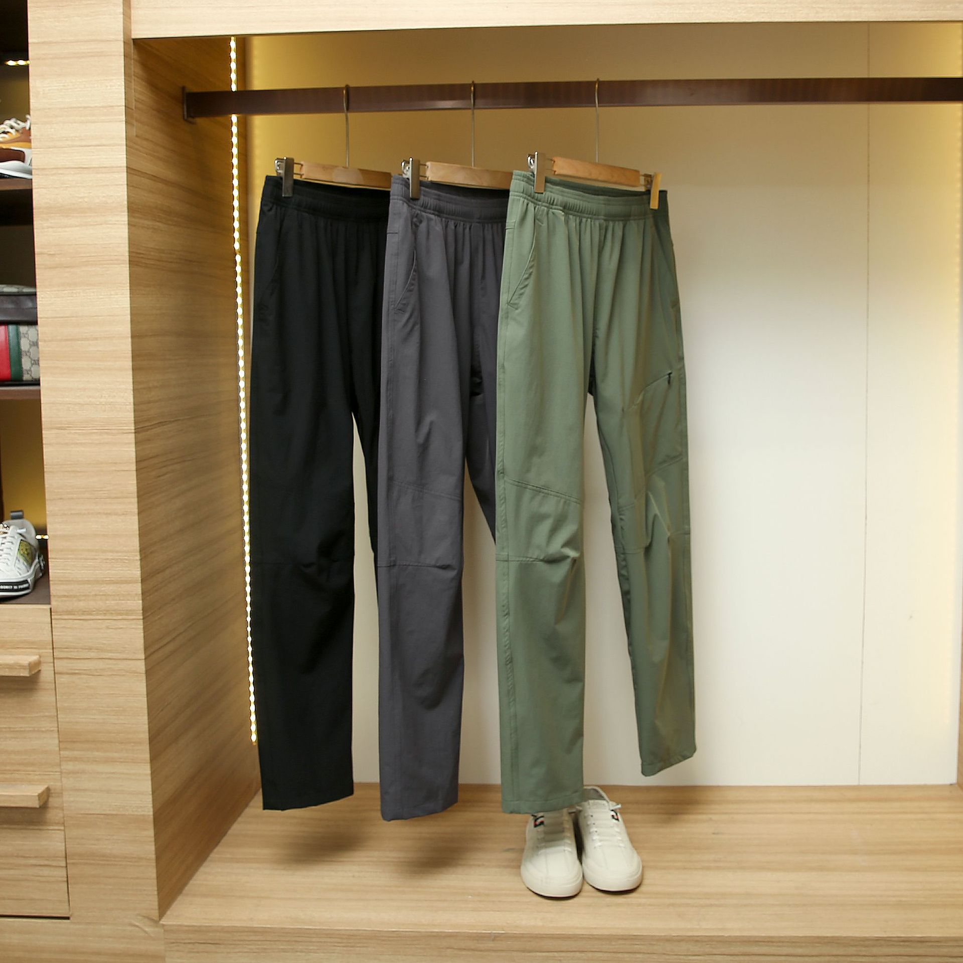 Summer thin fashionable quick dry universal solid color trousers
