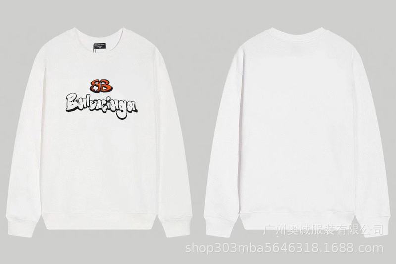 国境を越えた貿易 B's 24ss 秋 BB's ロゴプリント スウェットシャツ 380g コーマ綿二重糸 メンズ レディース スウェットシャツ|undefined