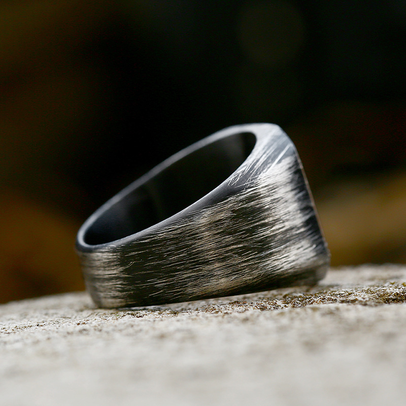 13, 7 Ring Size 1 Piece Quantity Hip-Hop Retro Geometric Titanium Steel Men's Rings Men Band Rings