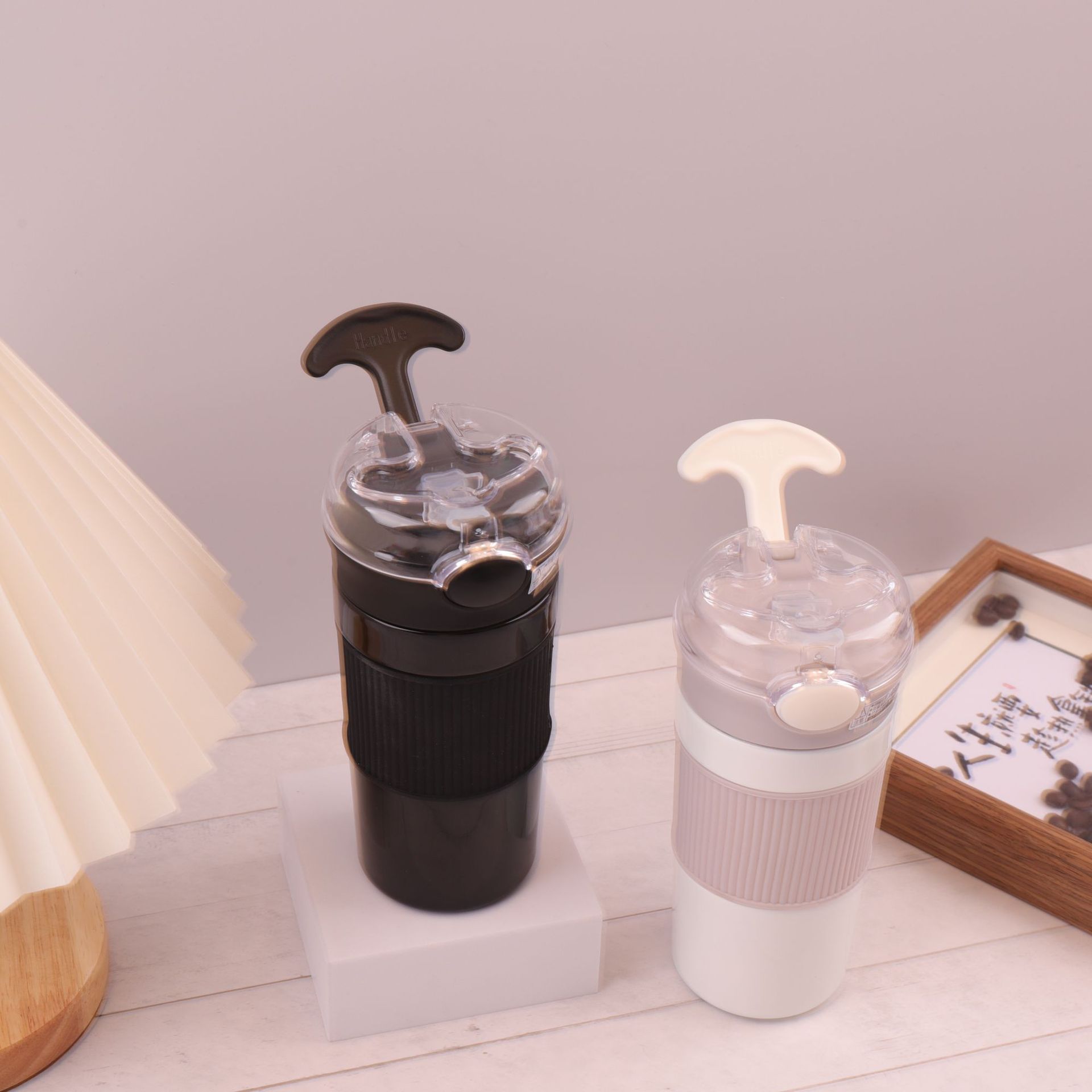 Taza de aislamiento de acero inoxidable 304 de comercio exterior, cubierta de silicona, pajita de rebote, taza de café, taza de agua portátil para exteriores, fábrica al por mayor