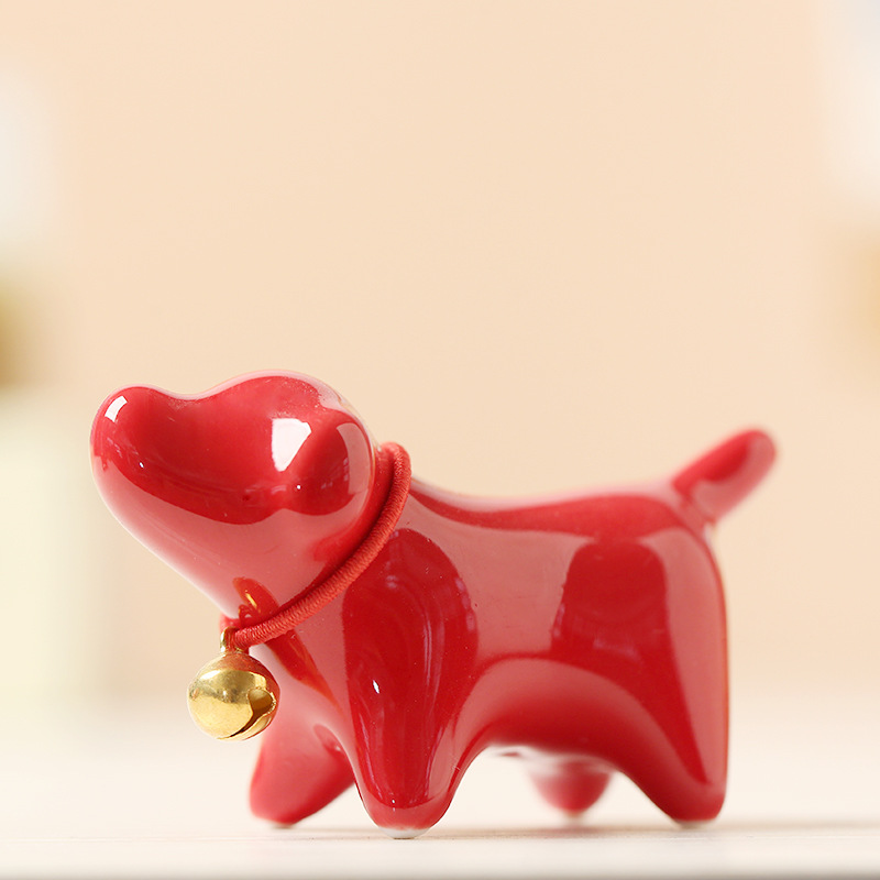 Cerámica lindo cachorro decoración mascota juego de té placa vista decoración de escritorio juego de té accesorios Casa Animal artesanía creativa