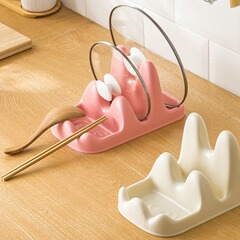 軽くて豪華な二層の鍋の蓋のまな板の棚の台所の台の透明な鍋のシャベルのスプーンの水切りの棚のまな板の置物