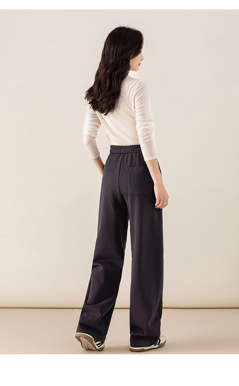 Quần culottes nữ ống rộng cạp thun co giãn chất liệu lyocell len mềm mại dáng chuối — màu tím mận chi tiết 31