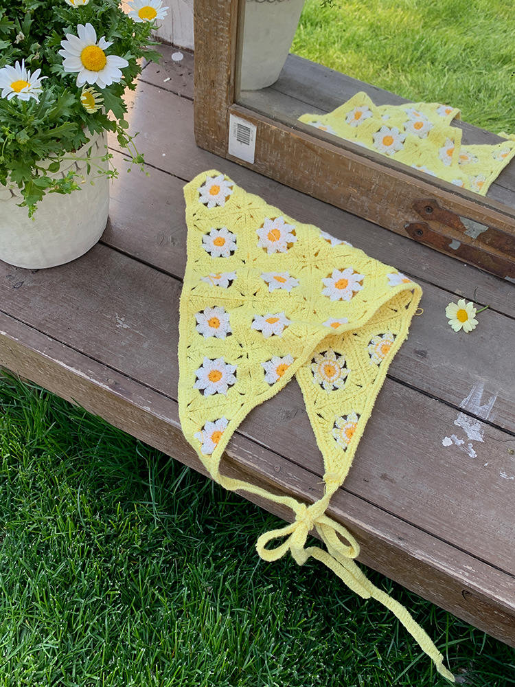 Dopamina transfronteriza Daisy toallas triangulares de punto caliente viaje dulce encantador pañuelo de estilo mujer