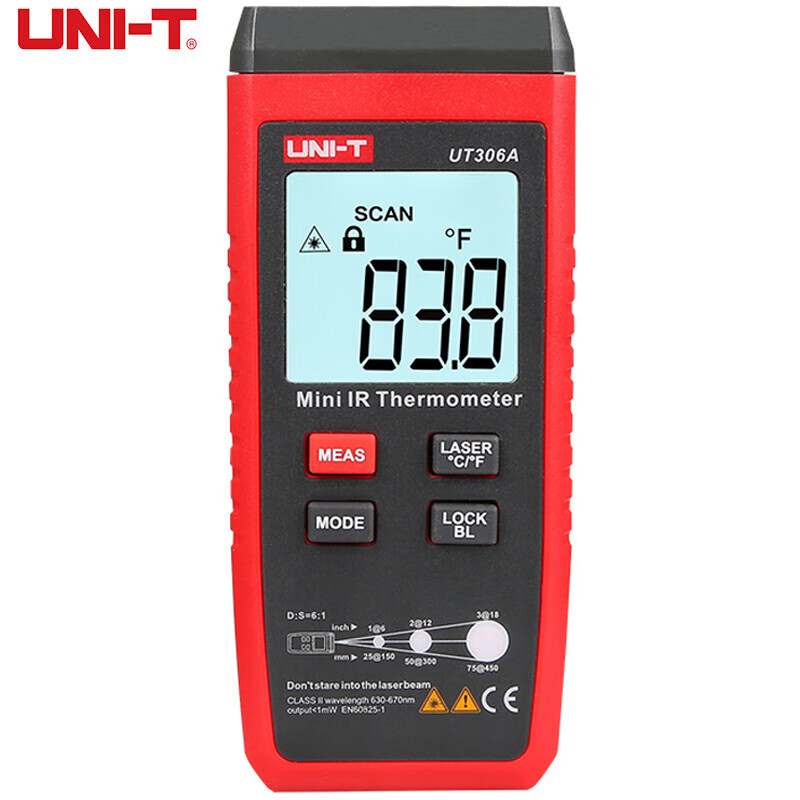 Termómetro infrarrojo UID UNI-T UT306A Arma de medición de temperatura láser doméstica sin contacto de mano