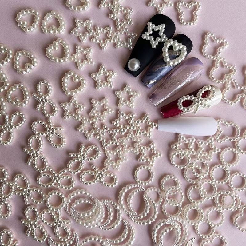 仿珍珠点点爱心蝴蝶结