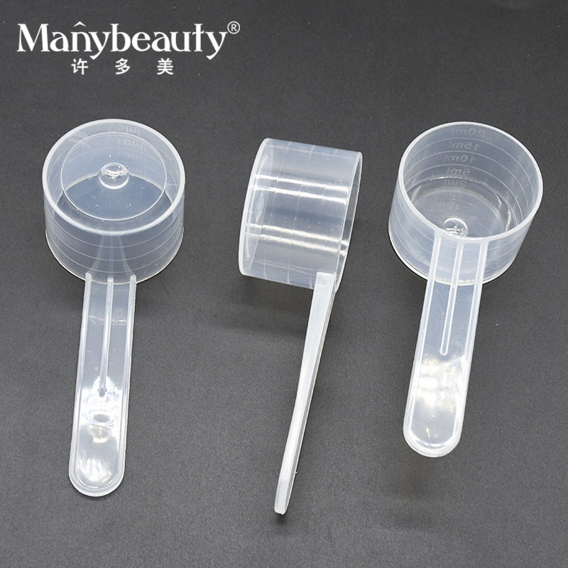 Measuring spoon Flat bottom plastic laundry detergent spoon salt with ml scale kitchen baking spoon
