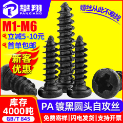 PA黒色十字丸頭セルフタッピン小ねじ、黒色皿頭セルフタッピン小ねじ、セルフタッピンねじM2M3M4M5