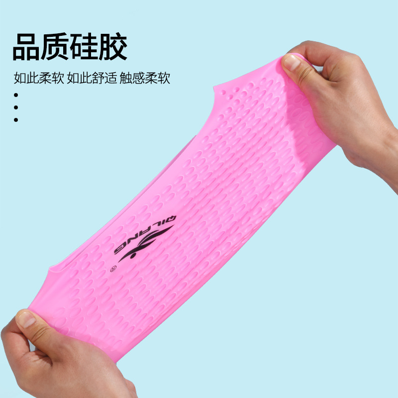 gorra de baño para adultos gorra de silicona grande impermeable para proteger los oídos gorra de baño al por mayor unidireccional logo profesional personalizado