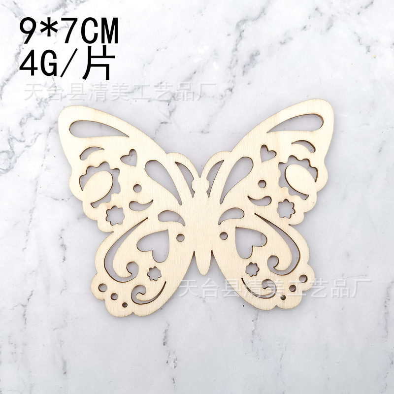 Madera de dibujos animados planta insecto pieza de madera colgante decoración niños pintado a mano material de pintura de bricolaje