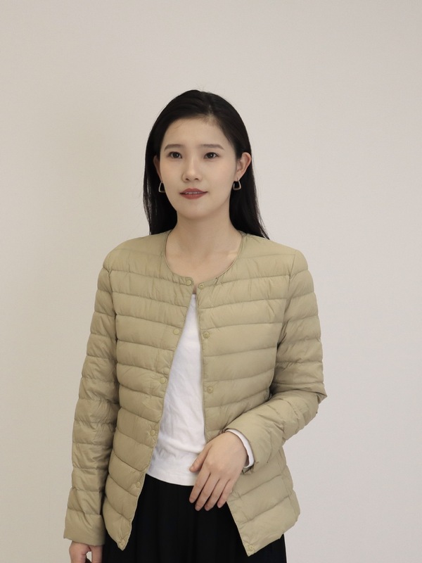 平湖 霜林2025冬新款90白鸭绒单排扣轻薄短款羽绒服女式修身内胆|undefined